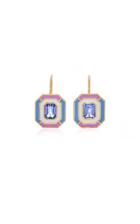 Sig Ward 18k Gold, Tanzanite And Enamel Earrings