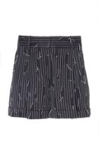 Moda Operandi Michael Kors Collection Broken Pinstriped Cotton Shorts Size: 2
