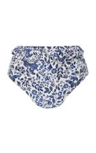 Agua By Agua Bendita Alicia Ruffled High-waisted Floral Bikini Bottom