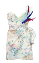 Moda Operandi Attico Floral Feather-embellished Cotton Mini Dress Size: 38
