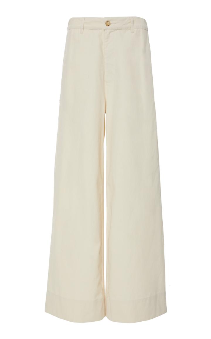 Bassike High-rise Cotton Canvas Wide-leg Pants