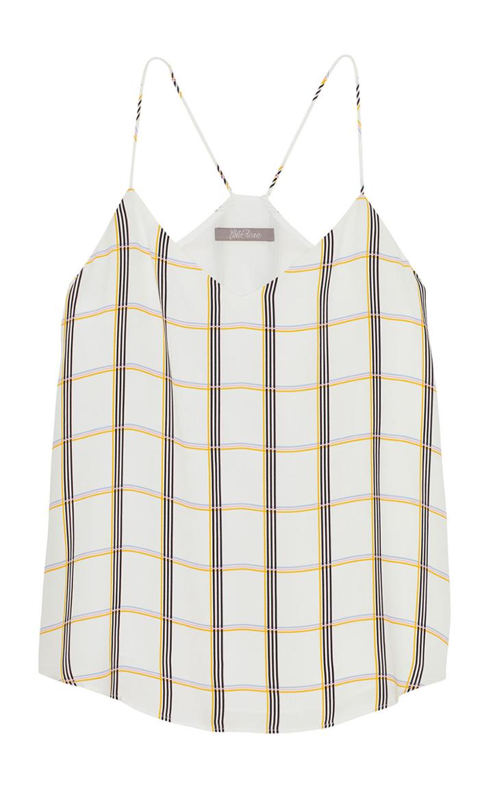 Moda Operandi Lela Rose Plaid Georgette V-neck Tank Top