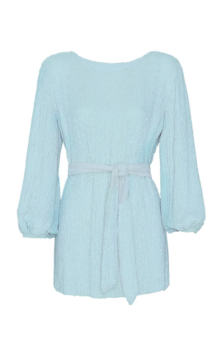 Retrofte Grace Belted Georgette Mini Dress
