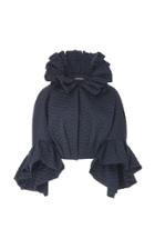 Zac Posen Collared Ruffled Matelasse Jacket