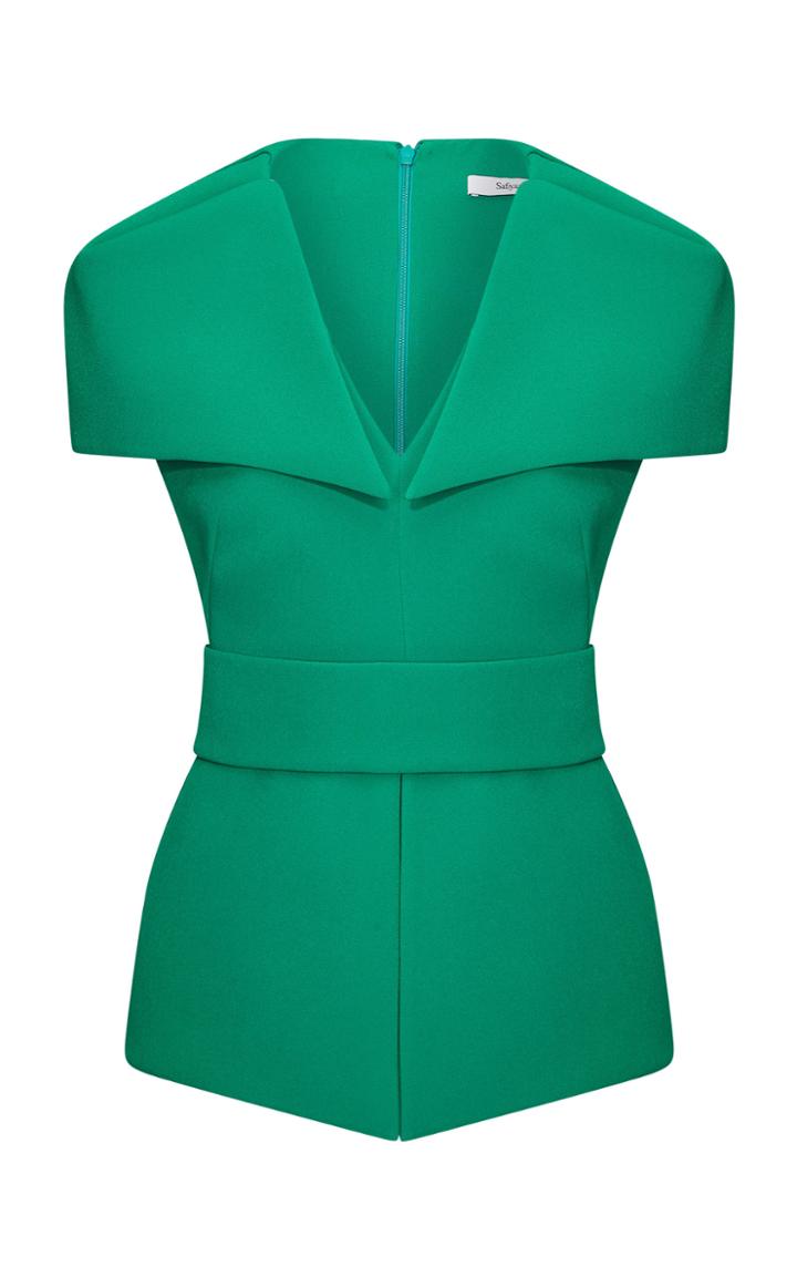Safiyaa Felicitas Crepe Peplum Top