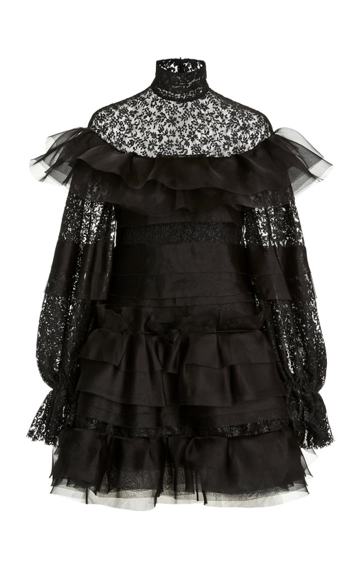 Moda Operandi Carolina Herrera Tiered Ruffle Tulle Mini Dress