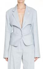 Moda Operandi Off-white C/o Virgil Abloh Draped Tailored Linen Blazer Size: 38