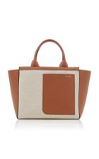 Valextra Mini Canvas And Leather Shopping Bag