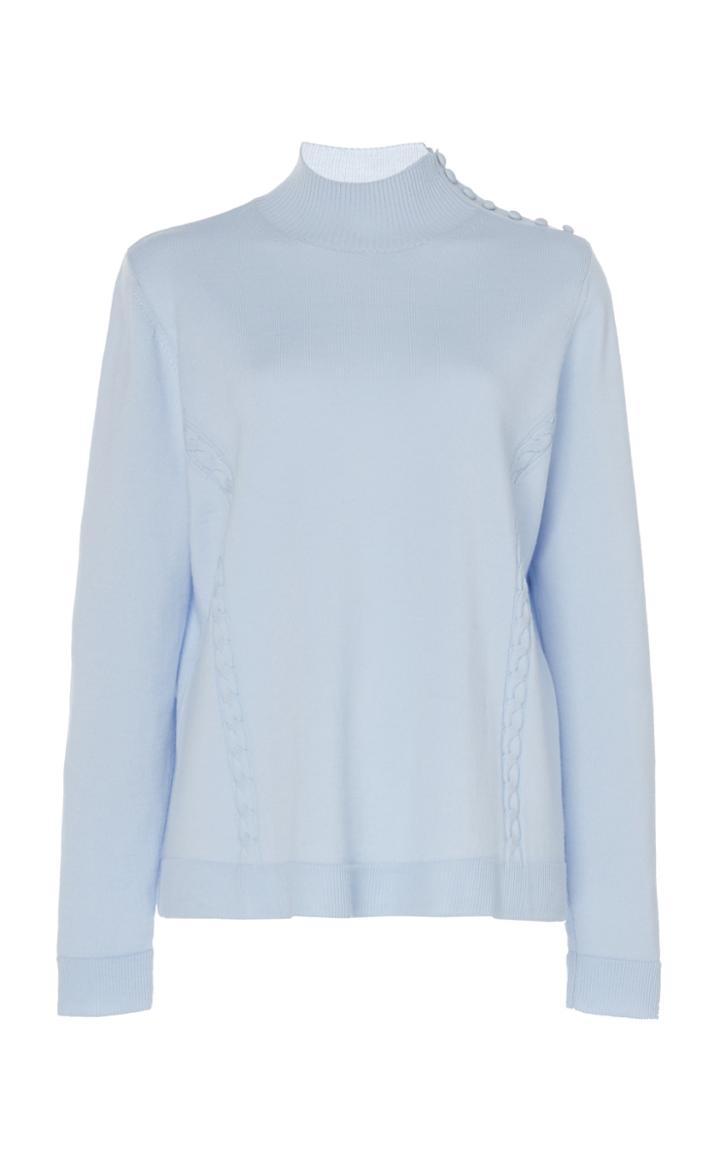 Delpozo Virgin Wool Mock Neck Sweater