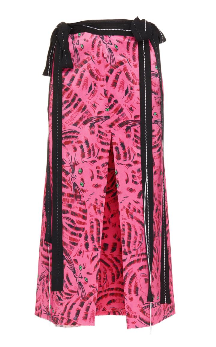 Marni Joe Printed Satin Midi Skirt