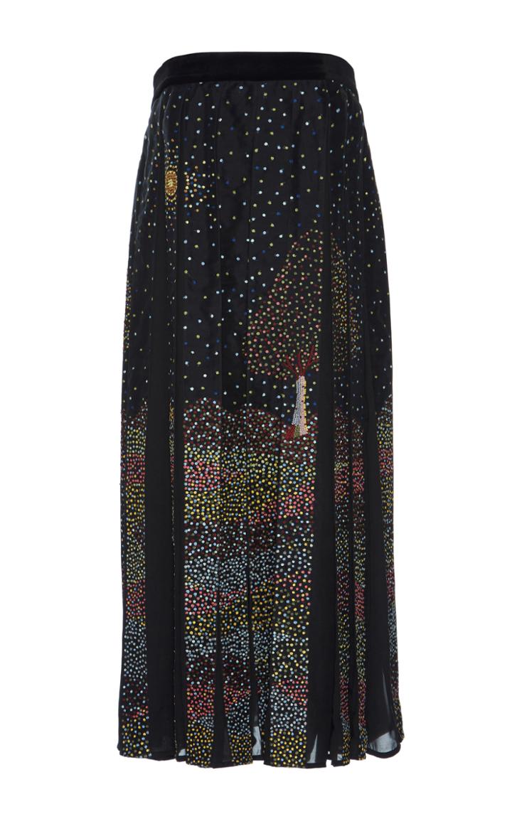 Rahul Mishra Midnight Landscape Paneled Maxi Skirt