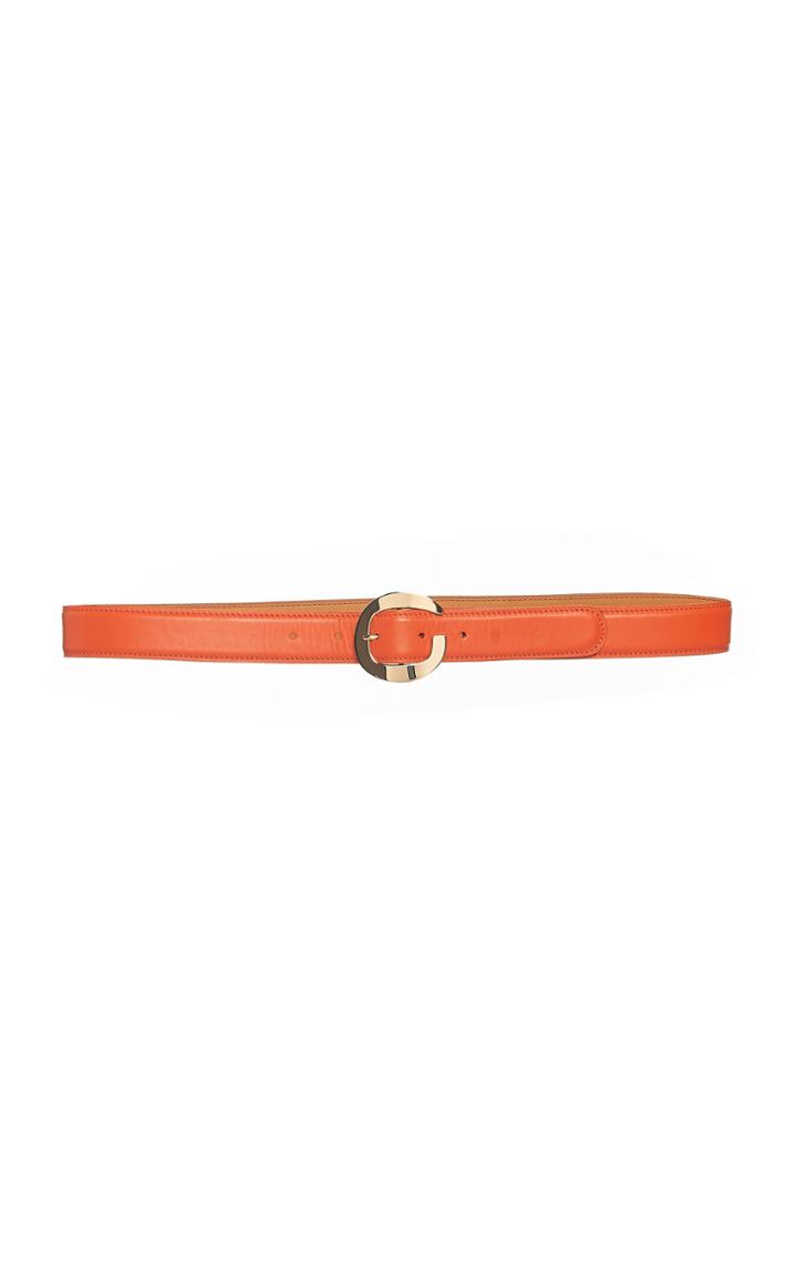Maison Vaincourt Round Buckle Leather Belt