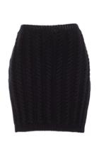 Nanna Van Blaaderen Black Mini Cable Knit Skirt