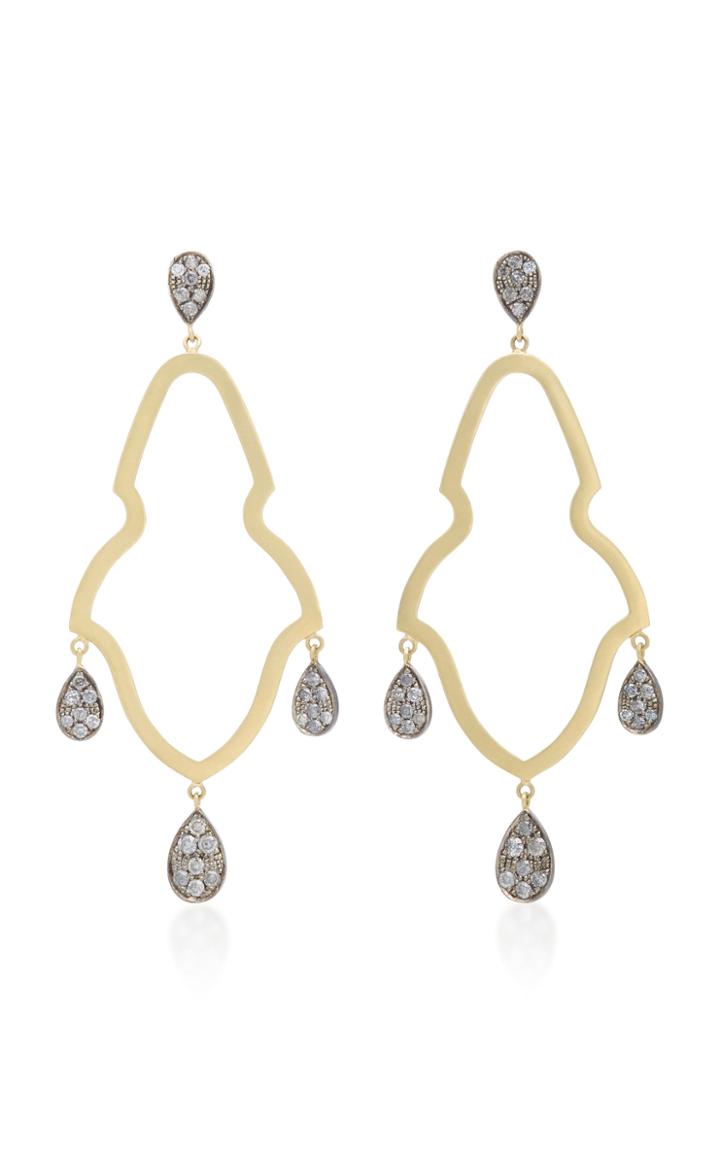 Sylva & Cie 18k Gold Sterling Silver And Diamond Earrings