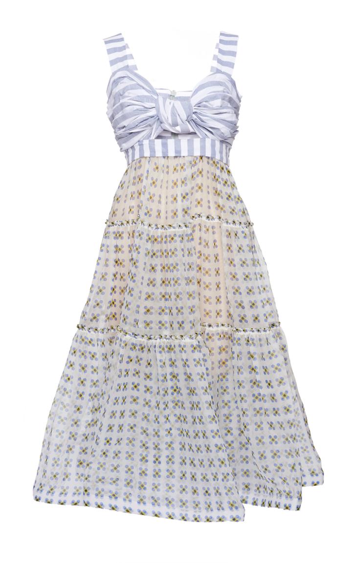 Leal Daccarett Rayito De Luna Patterned Silk-chiffon Dress