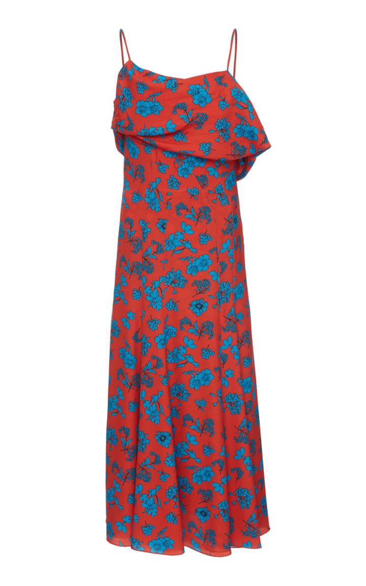 Versace Floral Silk Jacquard Midi Dress