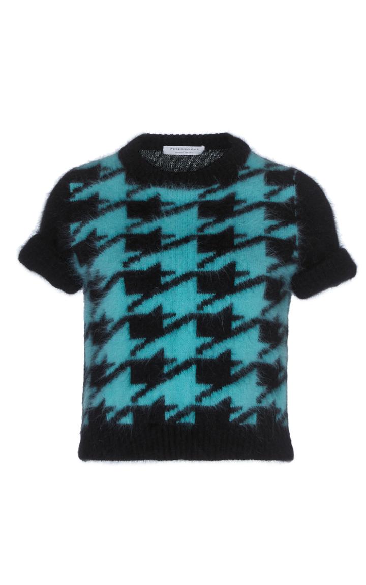 Philosophy Di Lorenzo Serafini Angora Houndstooth Crop Top