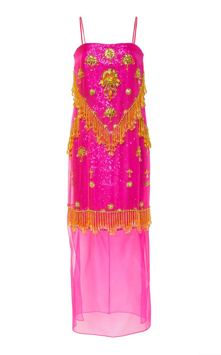 Prabal Gurung Sinder Strapless Embroidered Silk Dress