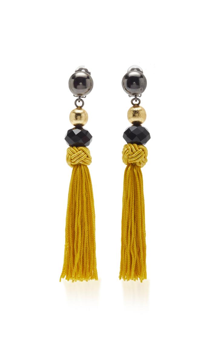 Oscar De La Renta Knotted Tassel Earrings