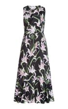 Borgo De Nor Meta Lily-print Cotton Midi Dress