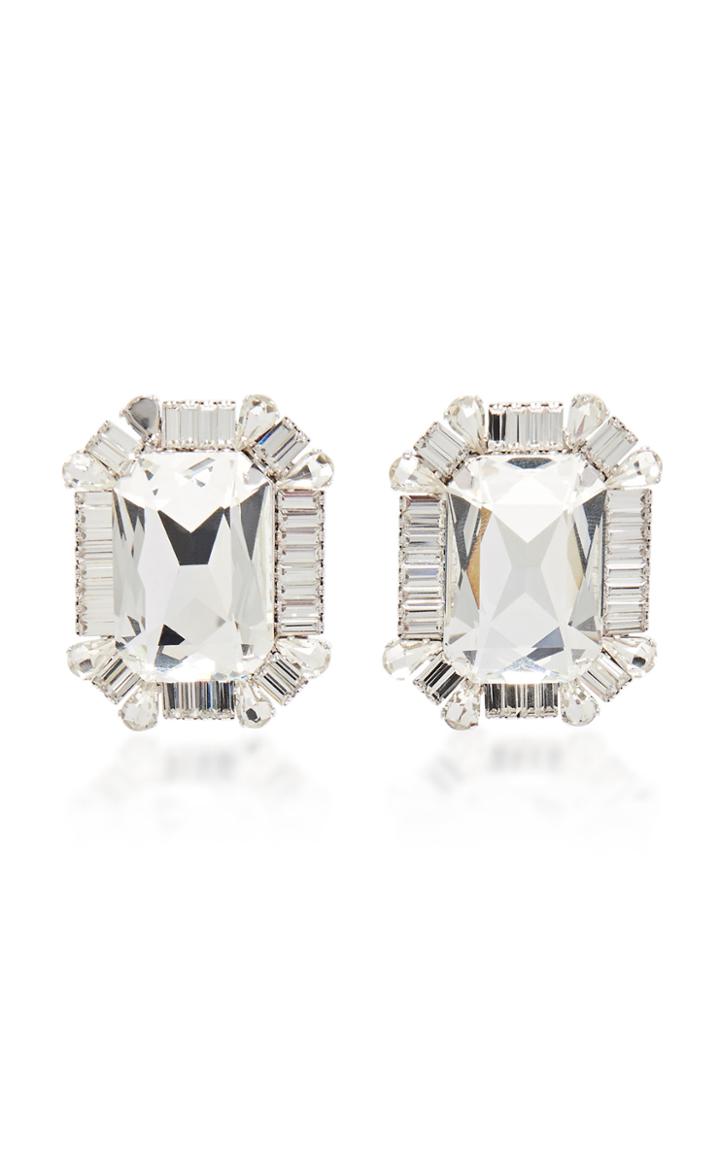 Moda Operandi Alessandra Rich Square Crystal Earrings