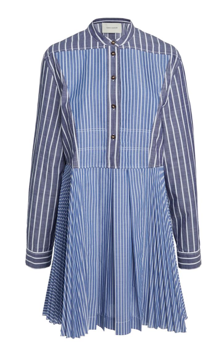 Cdric Charlier Striped Cotton-blend Dress