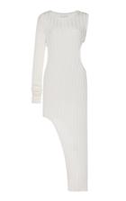 Boyarovskaya Ribbed Slit Cotton Midi Dress