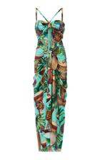 Moda Operandi Dolce & Gabbana Printed Cutout Charmeuse Dress Size: 36