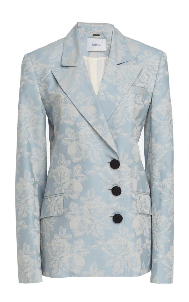Erdem Theodore Asymmetric Cotton-jacquard Jacket