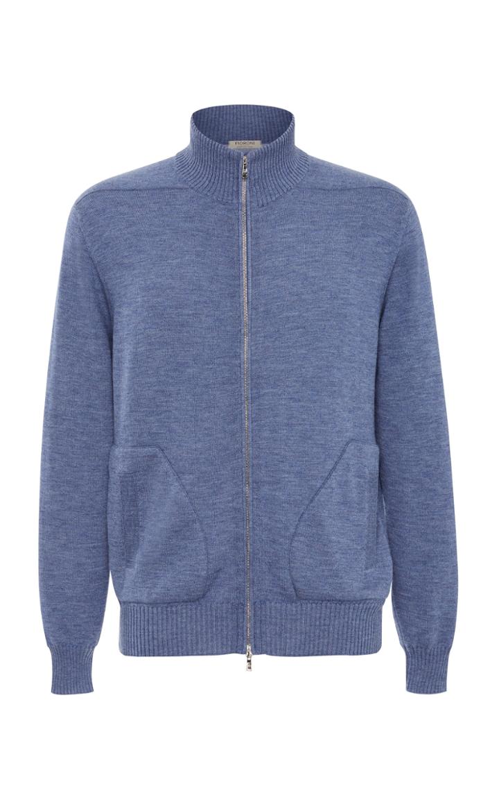 Fioroni High-necked Zip Cashmere Cardigan