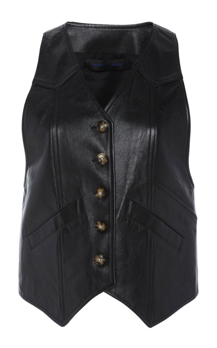 Proenza Schouler Cropped Plonge Leather Vest