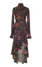 Elie Saab Crepe Georgette Floral Dress