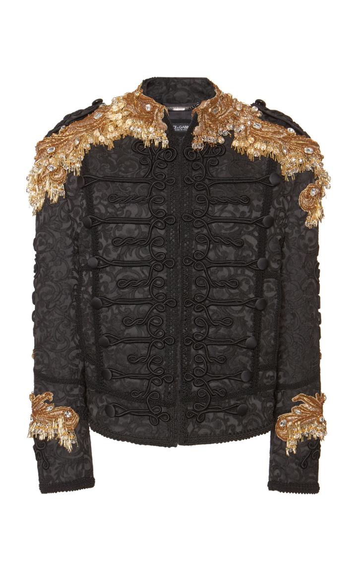 Dolce & Gabbana Embellished Jacquard Organza Jacket