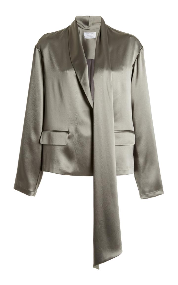Moda Operandi Deveaux Sheila Oversized Drape-detailed Satin Blazer