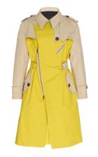 Moda Operandi Tre By Natalie Ratabesi The Morganite Two-tone Cotton Trench Coat Size