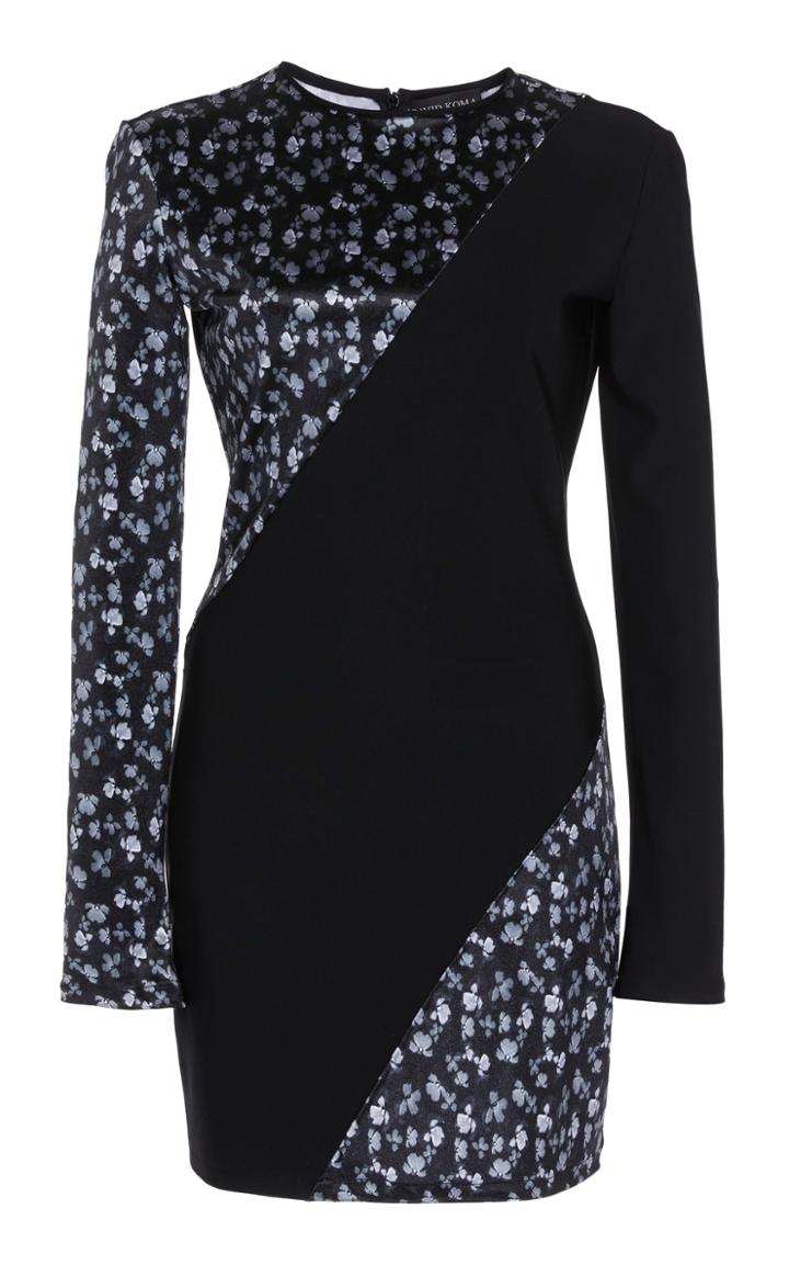 David Koma Flower Print Mini Dress