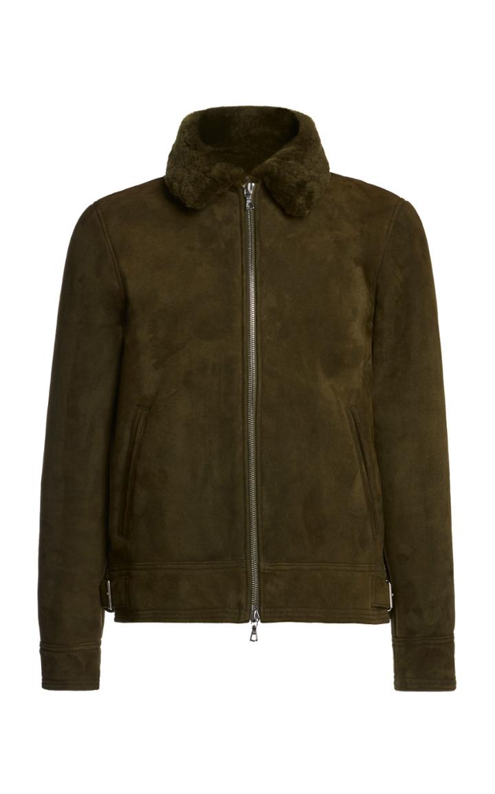Moda Operandi Officine Gnrale Benson Suede Shearling Bomber Jacket