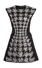 Moda Operandi David Koma Crystal-embroidered Houndstooth A-line Dress