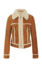 Michael Kors Collection Fuzz Contrast Coat