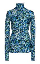 Moda Operandi Paco Rabanne Fitted Mockneck Floral-print Jersey Top