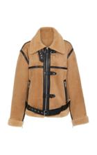 Victoria Victoria Beckham Leather-trimmed Shearling Coat
