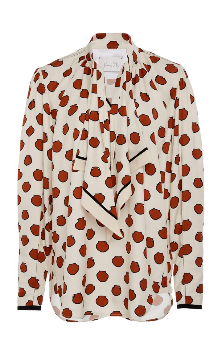 Johanna Ortiz Ancient Anecdotes Printed Scarf Neck Shirt