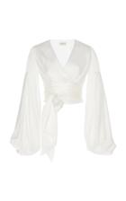 Moda Operandi Alexandre Vauthier Draped Silk Tie-front Top Size: 36