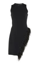 David Koma Asymmetrical Sleeveless Feather Dress