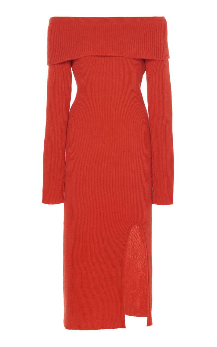Moda Operandi The Elder Statesman Med Ribbed Cashmere Midi Dress Size: Xxs