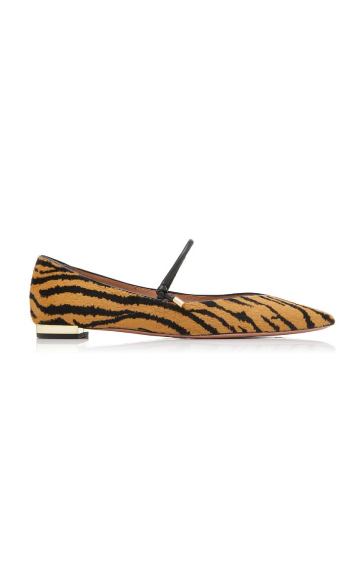 Aquazzura Animal Print Point-toe Ballet Flats