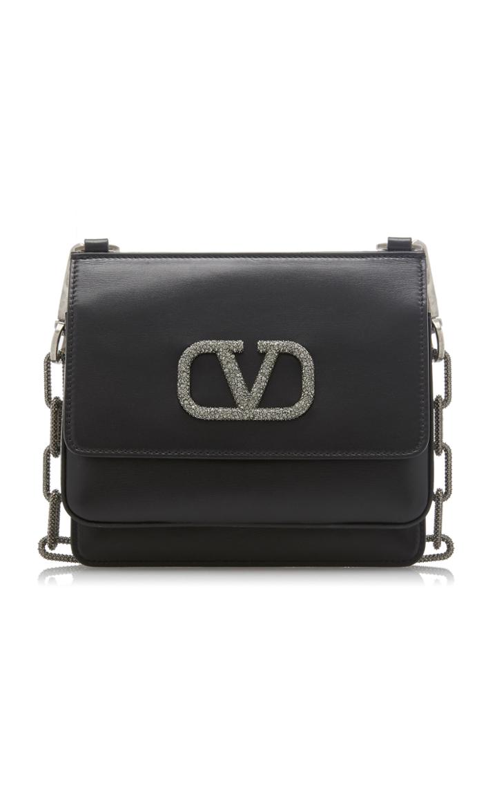 Valentino V-logo Leather Shoulder Bag