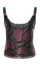 Versace Printed Sequin Crop Top