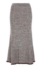 Jil Sander Accent Hem Wool-blend Skirt Size: 34