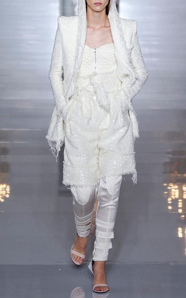 Balmain Quilted Hooded Cotton Jacket